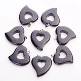 Fubaoying Heart Hollow Crystal Necklace Pendants 12pcs DIY Charms