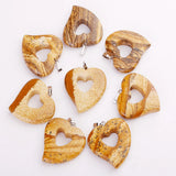 Fubaoying Heart Hollow Crystal Necklace Pendants 12pcs DIY Charms