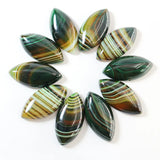 Fubaoying Green Stripe Agates 40mm Oval CAB Cabochons 10PCS