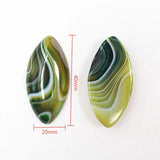 Fubaoying Green Stripe Agates 40mm Oval CAB Cabochons 10PCS
