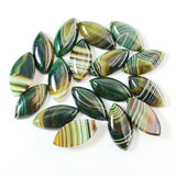 Fubaoying Green Stripe Agates 40mm Oval CAB Cabochons 10PCS