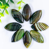 Fubaoying Green Stripe Agates 40mm Oval CAB Cabochons 10PCS