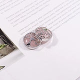 Pink Crystal Quartz Tree Of Life Necklace Pendant for Jewelry Making