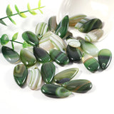 Green Stripe Natural Stone Water Drop Pendant Necklace Charms