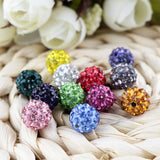 Fuchsia Hot Pink Clay Disco Ball Beads 8mm - 100pcs
