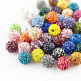 Fuchsia Hot Pink Clay Disco Ball Beads 8mm - 100pcs