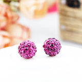 Fuchsia Hot Pink Clay Disco Ball Beads 8mm - 100pcs