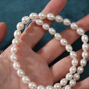 7mm Short Fat Natural Freshwater Pearls DIY Earring Beads