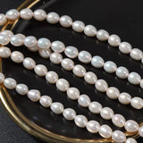 7mm Short Fat Natural Freshwater Pearls DIY Earring Beads
