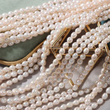7mm Short Fat Natural Freshwater Pearls DIY Earring Beads