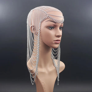 Aluminum Chain Multilayer Punk Rock Head Chain Hair Jewelry Women Party Wedding