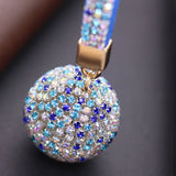 Crystal Keychain Rhinestone Leather Strap Bag Pendant Charm Keyring