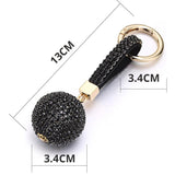Crystal Keychain Rhinestone Leather Strap Bag Pendant Charm Keyring