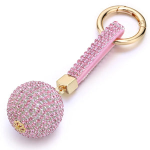Crystal Keychain Rhinestone Leather Strap Bag Pendant Charm Keyring