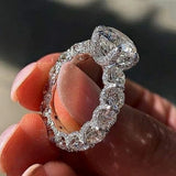 Sparkling CZ Ring for Women Micro Pave Wedding Jewelry