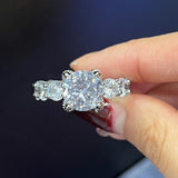 Sparkling CZ Ring for Women Micro Pave Wedding Jewelry