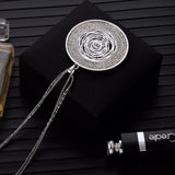 Clear Crystal Round Necklaces Hollow Sweater Necklace Women Statement Jewelry
