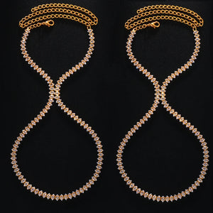 CZ High Heel Anklet Sandals Jewelry for Women