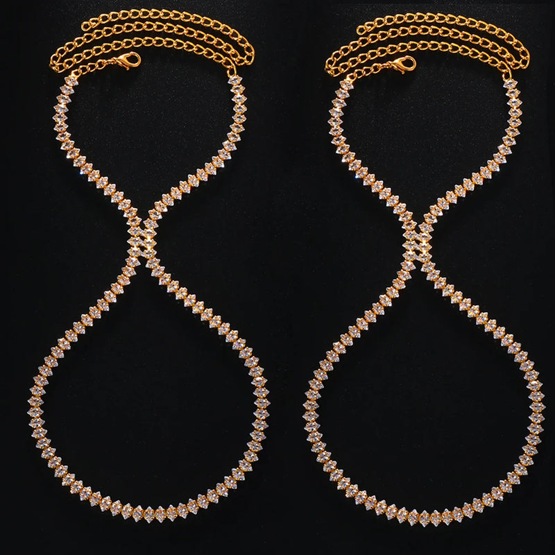 CZ High Heel Anklet Sandals Jewelry for Women