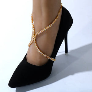 CZ High Heel Anklet Sandals Jewelry for Women
