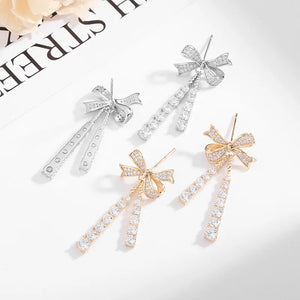 Diamond 925 Silver Zircon Drop Earrings for Woman Girls Wedding Party