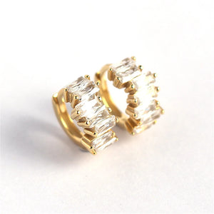 Diamond Zircon Hoop Earrings Sterling Silver 925 for Women
