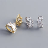 Diamond Zircon Hoop Earrings Sterling Silver 925 for Women