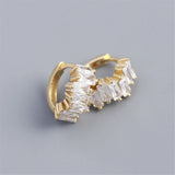 Diamond Zircon Hoop Earrings Sterling Silver 925 for Women