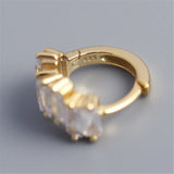 Diamond Zircon Hoop Earrings Sterling Silver 925 for Women