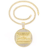 Drilling Last Supper Pendant Necklace Iced Out Cuban Link Men's Jewelry