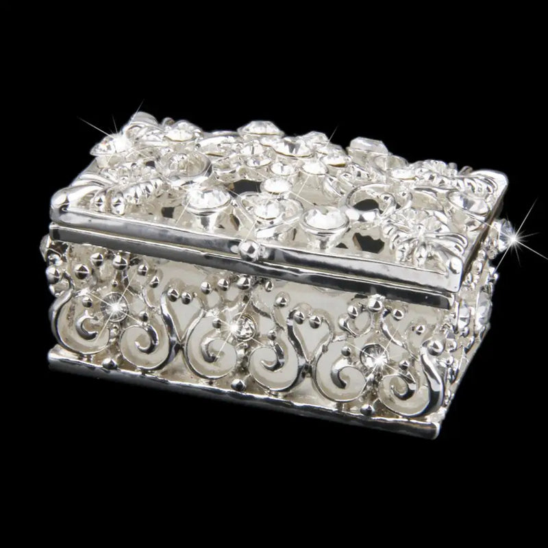 Pearls Silver Plated Jewelry Box Wedding Ring Holder