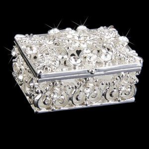 Pearls Silver Plated Jewelry Box Wedding Ring Holder