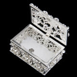 Pearls Silver Plated Jewelry Box Wedding Ring Holder