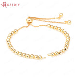 13.5CM Brass Chain Bracelet with Rubber Station Beads