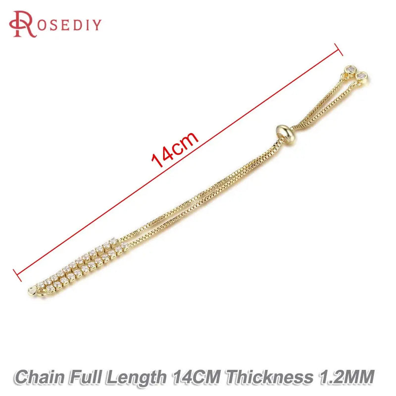 13.5CM Brass Chain Bracelet with Rubber Station Beads