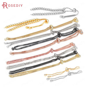 13.5CM Brass Chain Bracelet with Rubber Station Beads