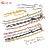 13.5CM Brass Chain Bracelet with Rubber Station Beads