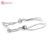 13.5CM Brass Chain Bracelet with Rubber Station Beads