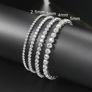 Moissanite Tennis Bracelet 5mm Diamond 925 Sterling Silver Plated