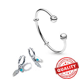 Sterling Silver Sparkling Star Charm Bracelet Open Bangle