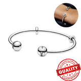 Sterling Silver Sparkling Star Charm Bracelet Open Bangle