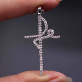 CZ Stone Pendant Necklace, Silvery Chain, Charming Party Jewelry