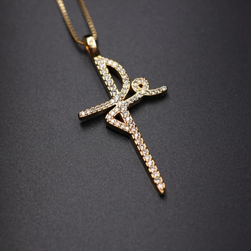 CZ Stone Pendant Necklace, Silvery Chain, Charming Party Jewelry