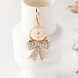 Rhinestone Bow Keychain Women Bag Charm Pendant Car Keyring D Key Chain