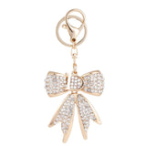 Rhinestone Bow Keychain Women Bag Charm Pendant Car Keyring D Key Chain