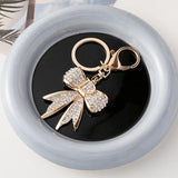 Rhinestone Bow Keychain Women Bag Charm Pendant Car Keyring D Key Chain