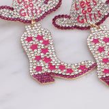 Rhinestone Drop Earrings Dangle Jewelry High Heel Shoe Pendant