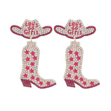 Rhinestone Drop Earrings Dangle Jewelry High Heel Shoe Pendant