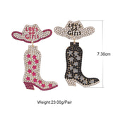 Rhinestone Drop Earrings Dangle Jewelry High Heel Shoe Pendant
