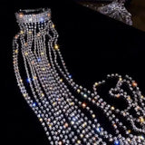 Rhinestone Head Chain Hairpin Headdress Tassel Hair Claw Bride Ornaments